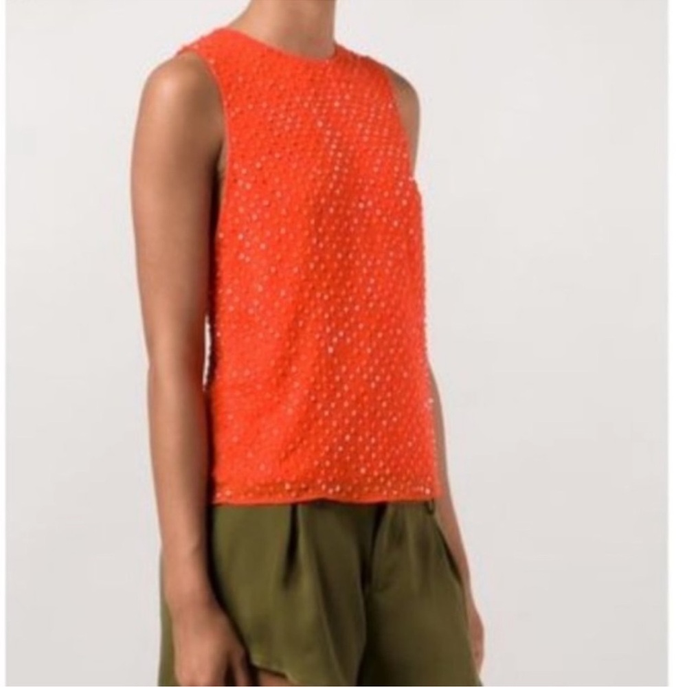 Alice + Olivia Sleeveless Sequin Blouse